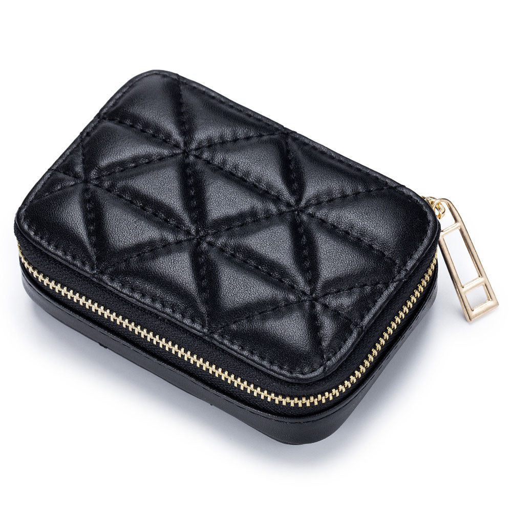 Top-Layer Cowhide Leather Travel Lipstick Storage Bag Mirror Design Zipper Makeup Bag Top-Layer Cowhide Leather Travel Lipstick Storage Bag Mirror Design Zipper Makeup Bag